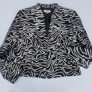 Talbot Zebra jacket 8 silk and poly like new lined Career